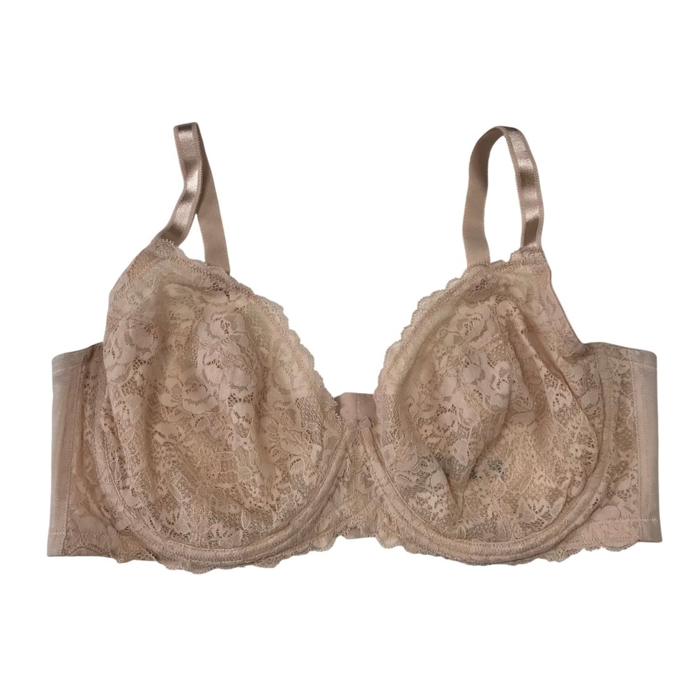 Torrid 40DD Beige Floral Lace Unlined Underwire Bra Full Coverage 17191448